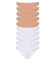 Mulvxbrf Brf02 10 Adet Süper Eko Set Likralı Kadın Slip Külot Ten Beyaz (Mulvix)