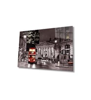Londra Cam Tablo 4mm Dayanıklı Temperli Cam, London Glass Wall Decor (Çok Renkli)