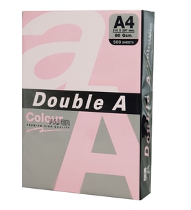 Double A Renkli Fotokobi Kağıdı 500 LÜ A4 80 GR Pastel Pembe (1 Top 500 Yaprak)