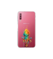Samsung Galaxy A7 2018 ile uyumlu Splash ahtapot tasarımlı şeffaf silikon kılıf