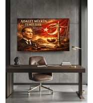 ADALET MÜLKÜN TEMELİDİR Ev Duvar Salon Ofis Hediyelik Dekarasyon Kanvas Tablo