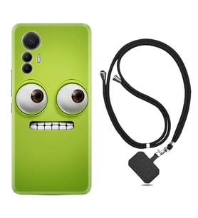 Xiaomi 12 Lite Kılıf Resimli Boyun Askılı İpli Desenli Silikon Series Green 1832