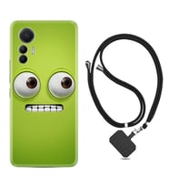 Xiaomi 12 Lite Kılıf Resimli Boyun Askılı İpli Desenli Silikon Series Green 1832