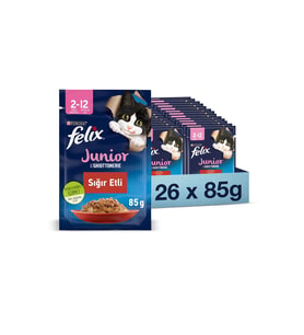 Yavru Sığıretli Yaş Kedi Maması 26 Adet X 85 Gr. ( Yeni Paket) (Mavi)