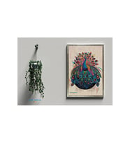 Postera Melekê Tawis - Tavus Kuşu Çerçeveli Posteri (32X47 cm ÇERÇEVELİ) (Siyah-Gri)