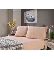 Doqu Home Penye Çarşaf Takımı Çift King Size - Somon