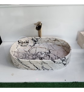 Menekşe Mermer Gizli Giderli Dizayn Lavabo