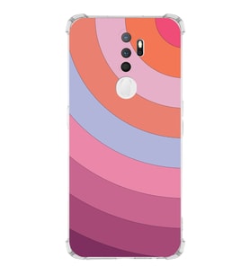 PrintiFy Oppo A52 2020 Uyumlu Köşe Korumalı Renk Cümbüşü F Tasarımlı Şeffaf Silikon Kılıf