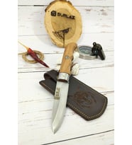 İsme Özel Ay Yıldız Damgalı İsme Özel Katlanır Kamp Bıçağı Deri Kılıf Outdoor Çakı 23,5 cm