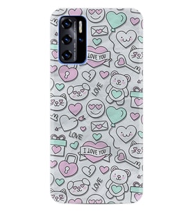 Reeder P13 Blue 2022 Kılıf Resimli Desenli Silikon Platinium Series I love You 1882