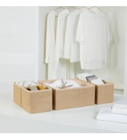 Ocean Home Textile  Jüt Çekmece İçi Düzenleyici Kutu 1 Adet 28 x 28 x 13 / 1 Adet 28 x 13 x 13 / 2 Adet 14 x 14 x 13 cm (Kahverengi - Bej)