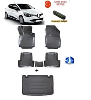 Rizline Renaut Clio 4 2012-2019 Yılları Arası Uyumlu 3D Havuzlu Paspas ve Bagaj Havuzu Seti ASMA KOKU VE NUMARATÖR HEDİYELİ