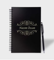 Kendin Tasarla Ahşap Defter Kalem (Siyah)