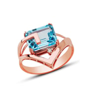 Bella Gloria Mavi Topaz Pırlanta Yüzük (GPY0054)