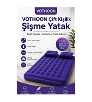 Çift Kişilik Şişme Yatak Dahili Pompalı 203x152x22 Cm 2 Yastıklı