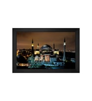 Ayasofya ve Gece Motifli Kanvas Tablo 80 x 110 cm Siyah Çerçeve