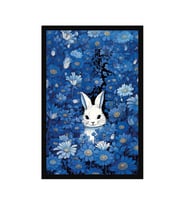 Sevimli Tavşan Temalı Hediye Not Kartı Ve Kartpostal  10x15 Cm (Mavi-Yeşil-Siyah-Beyaz)