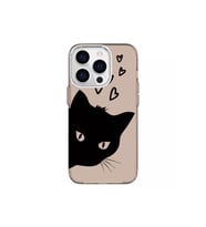IPHONE 15 Pro Özel Kedi Tasarımlı Lüks Silikon Kılıf (Çok Renkli)