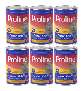 Proline Okyanus Balıklı Yetişkin Kedi Konservesi 395 Gr*6 Adet (Kahverengi)