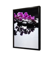 Spa Taşları ve Orkide Çerçeveli Mdf Tablo
