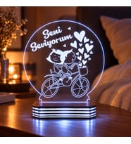 Kişiye Özel Bisikletli Çift Gece Lambası