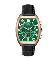 Ferro Quartz Deri Siyah Yeşil Kadran 42 mm Erkek Kol Saati