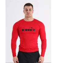 Diadora Soloben - Erkek Kırmızı Uzun Kollu Spor T-shirt - TSRT-ZN