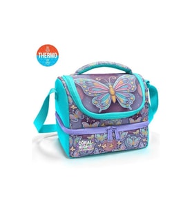 CORAL HIGH 37203 KIDS PASTEL RENKLİ KELEBEK DESENLİ THERMO İKİ KATLI BESLENME ÇANTASI