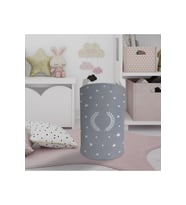 MEKTA HOME BEBEK VE ÇOCUK ODASI Çelenk Yıldız Desenli Çerçeveli Gri Oyuncak Sepeti