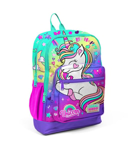 Coral High Kids Lavanta Su Yeşili Unicorn Desenli Dört Bölmeli Okul Sırt Çantası 23729