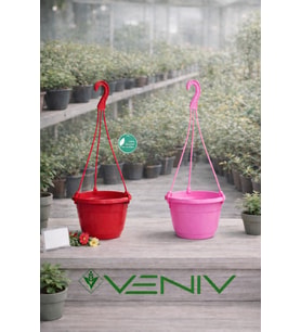 2 Adet Askılı Dekoratif Saksı 18 cm Çap Yükseklik 12 cm