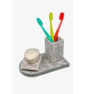 betonmall Marble Serisi Diş Fırçalık Ve Sabunluk