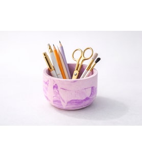 El Yapımı Dekoratif Takı Tabağı  Yüzük, Küpe ve Aksesuar Düzenleyici (Mor-Pembe)