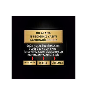 İSTEĞE GÖRE YAZI YAZMA METAL ÜZERİ SÜPLİMASYON ÖLÇÜSÜ 20 X 7 CM