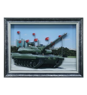 e38 EL İŞÇİLİĞİ KAĞIT RÖLYEF TABLO ALTAY TANK 82x62 cm - 6004 (Karışık)
