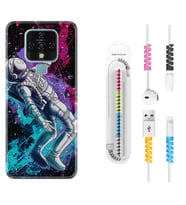 Tecno Camon 16 18P Pova 3 Pova Neo Kılıf Kablo Koruma Spiral Silikon Astronot Signs 1753