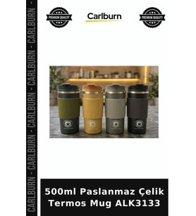 Özel Üretim İçecek 500ml Paslanmaz Çelik Termos Mug - Sızdırmaz Kapaklı Çift Katmanlı Termos ALK3133