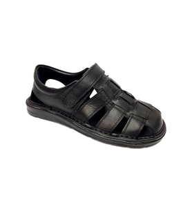 Moda Ayakkabı 0453 Siyah Deri Erkek Sandalet