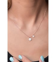 Papatya Silver 925 Ayar Gümüş Rose Kaplama Taşlı Papatya Kadın Kolye