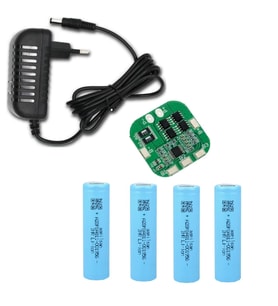 4 Adet Aspilsan Li-ion Pil, 4S 20A BMS. ve 18 Volt 1 Amper Adaptör
