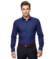 Erkek Slim Fitt Uzun Kol Petek Dokulu Gömlek 2423 BGL-ST04814 (İndigo)