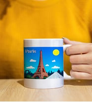 Paris Tasarımlı Beyaz Kupa