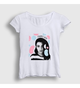 Presmono Kadın Beyaz Spots Charli Xcx T-Shirt 482263tt