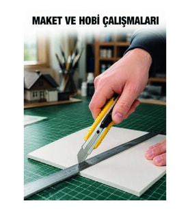 Mey İthalat® 5 Adet Metal Falçata Seti Ergonomik Saplı Çelik Maket Bıçağı Koli Ambalaj PVC Kesici