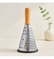 8" Ahşap & Bambu Saplı Çelik Rende (Silikon Taban, 3 Bölümlü)