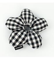 Woodycord El Yapımı Pötikare Desenli Scrunchies Toka - Siyah Beyaz
