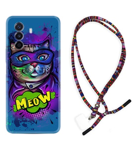 Huawei Nova Y70 Y90 Nova 9 SE  Kılıf Boyun Asklı Rasta Silikon Super Meow 1715
