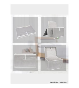 Çok Amaçlı Kapaklı Organizer Kutu, Maxi Boy, 50x40x30 cm, Gri