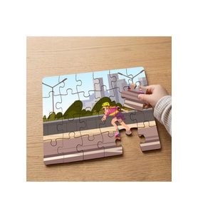 Kaykay Yapan Adam Tasarımlı 24 Parça Ahşap Çocuk Puzzle MPK0986