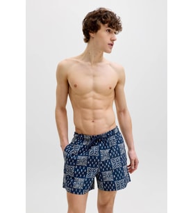 Jack & Jones JPSTMAUI Shell Desenli Erkek Deniz Şortu Regular Fit Rahat